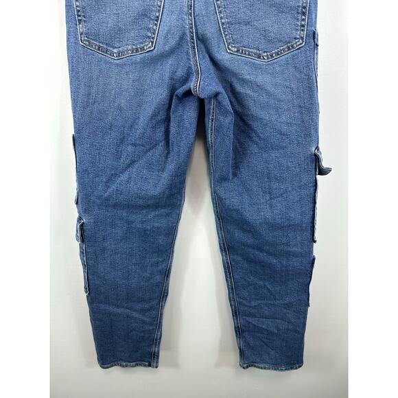 American Eagle Super Baggy High Rise Cargo Skater Jeans Size 2 Y2K Streetwear - Picture 15 of 15